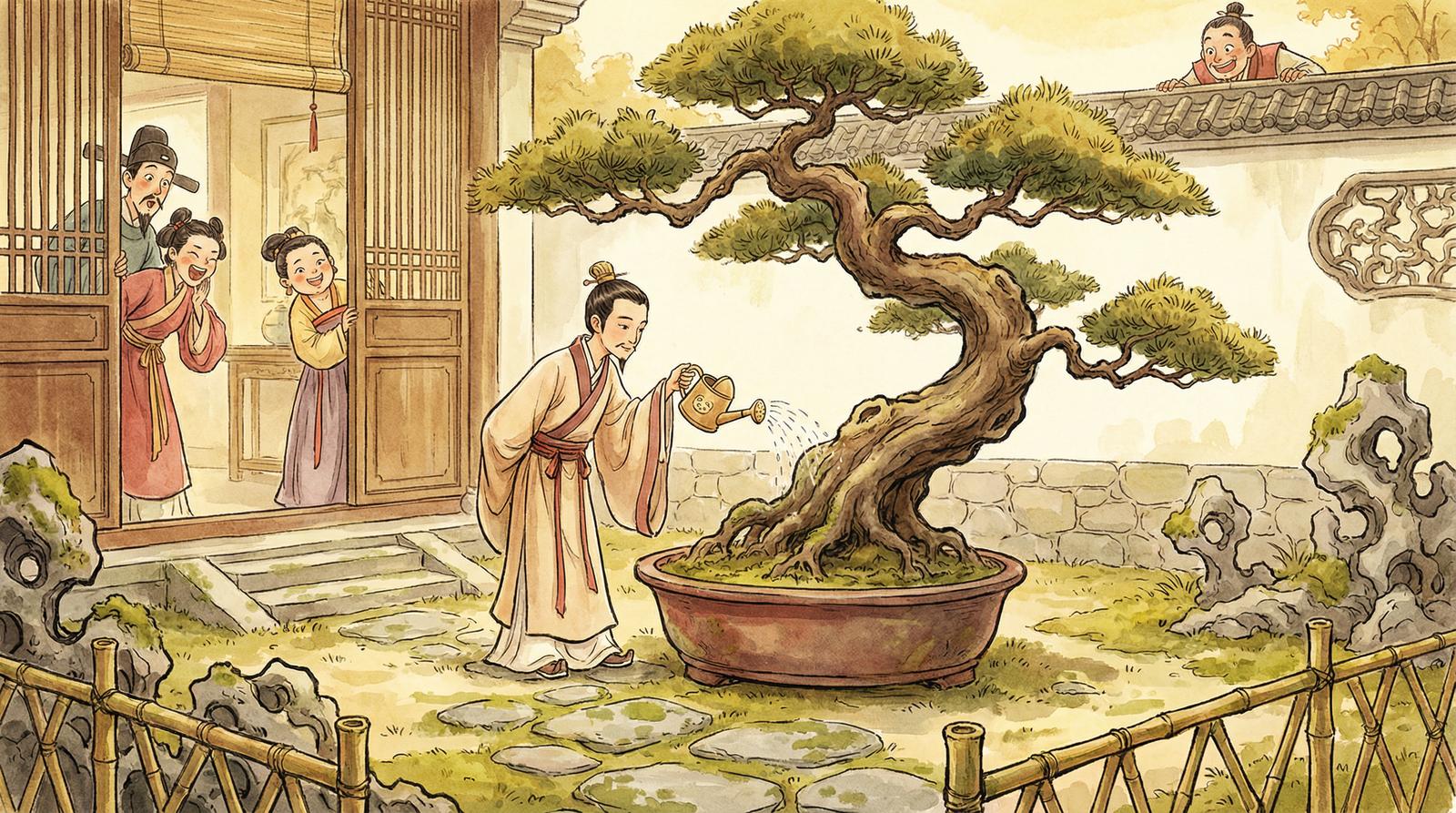 大奶百年盆景修剪视频演示